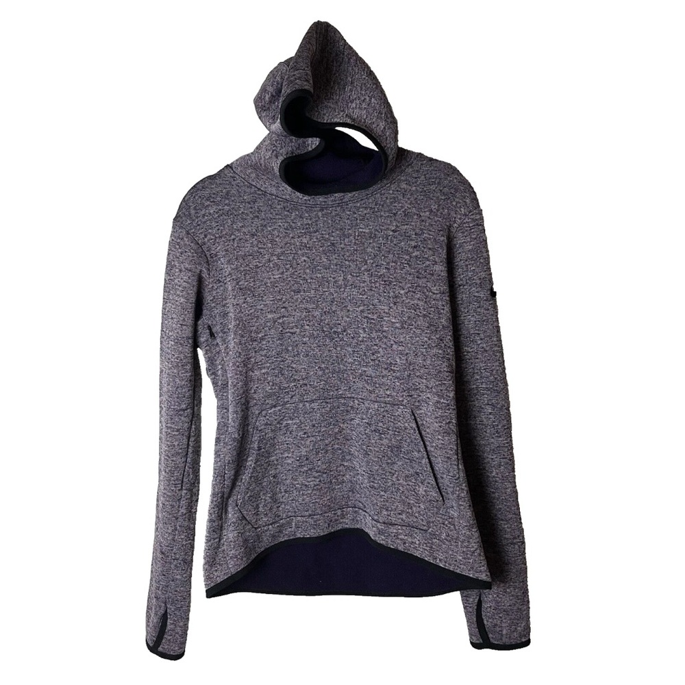 Nike Dri-Fit Fleece Hoodie Top Sz XS Purple Pockets Side Zip Pocket Thumb Holes